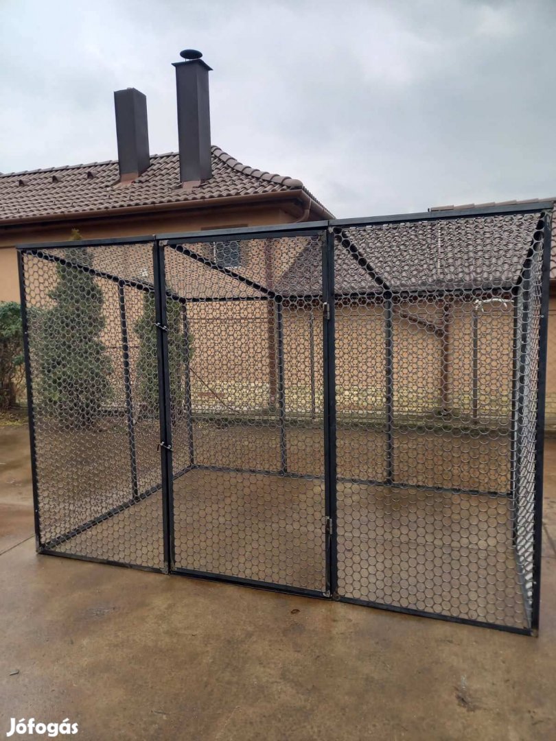 Bővíthető lemez kutya kennel tetővel (3*2m)