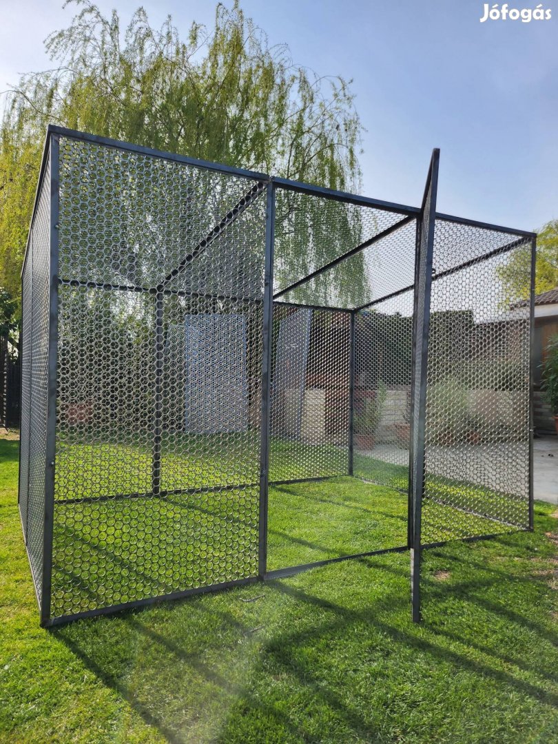 Bővíthető lemez kutya kennel tetővel (3×2m)