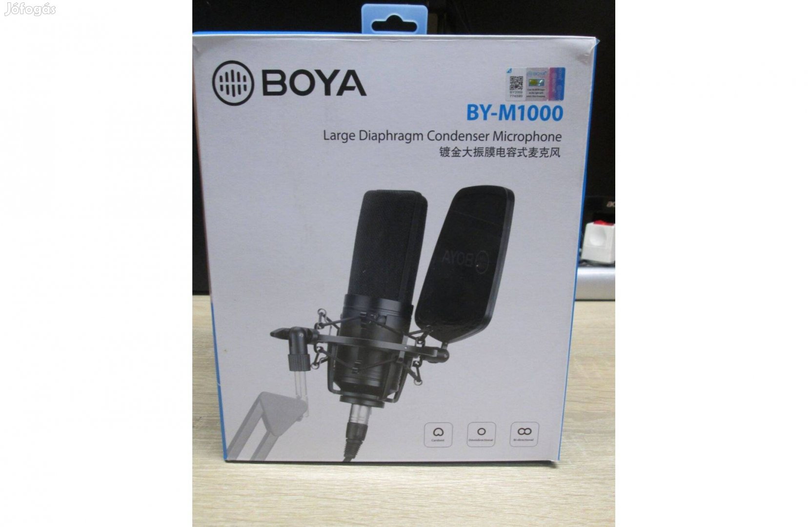 Boya Audio BY-M1000 nagy-diafragma kondenzátor mikrofon