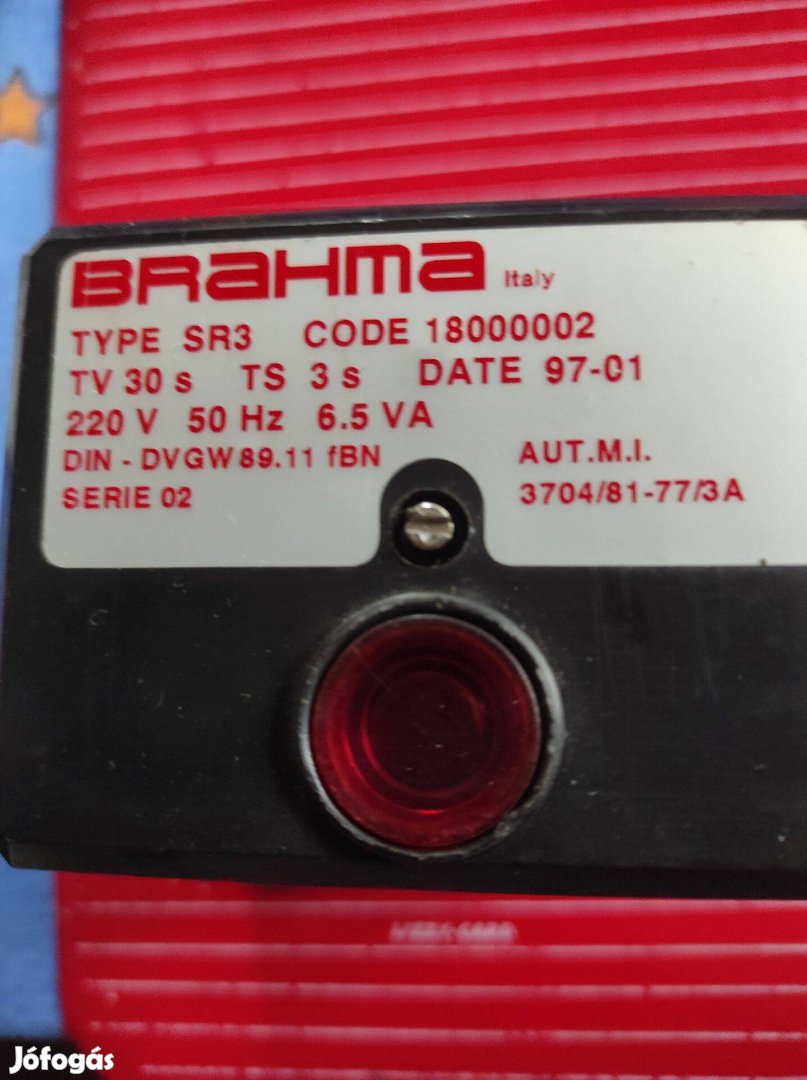 Brahma SR3 automatika. Gázégőhőz