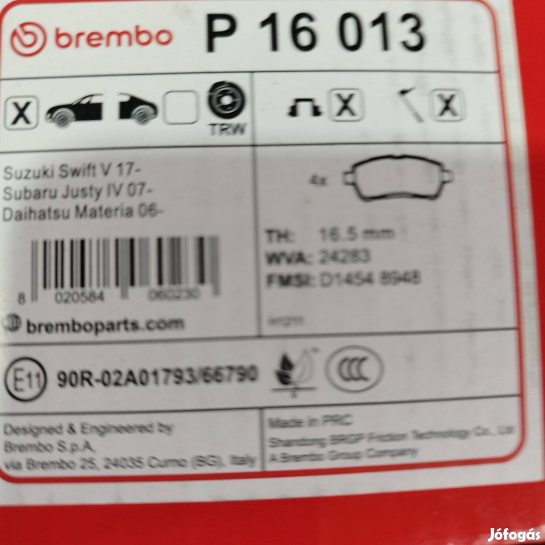 Brembo P 16 013 első fékbetét 