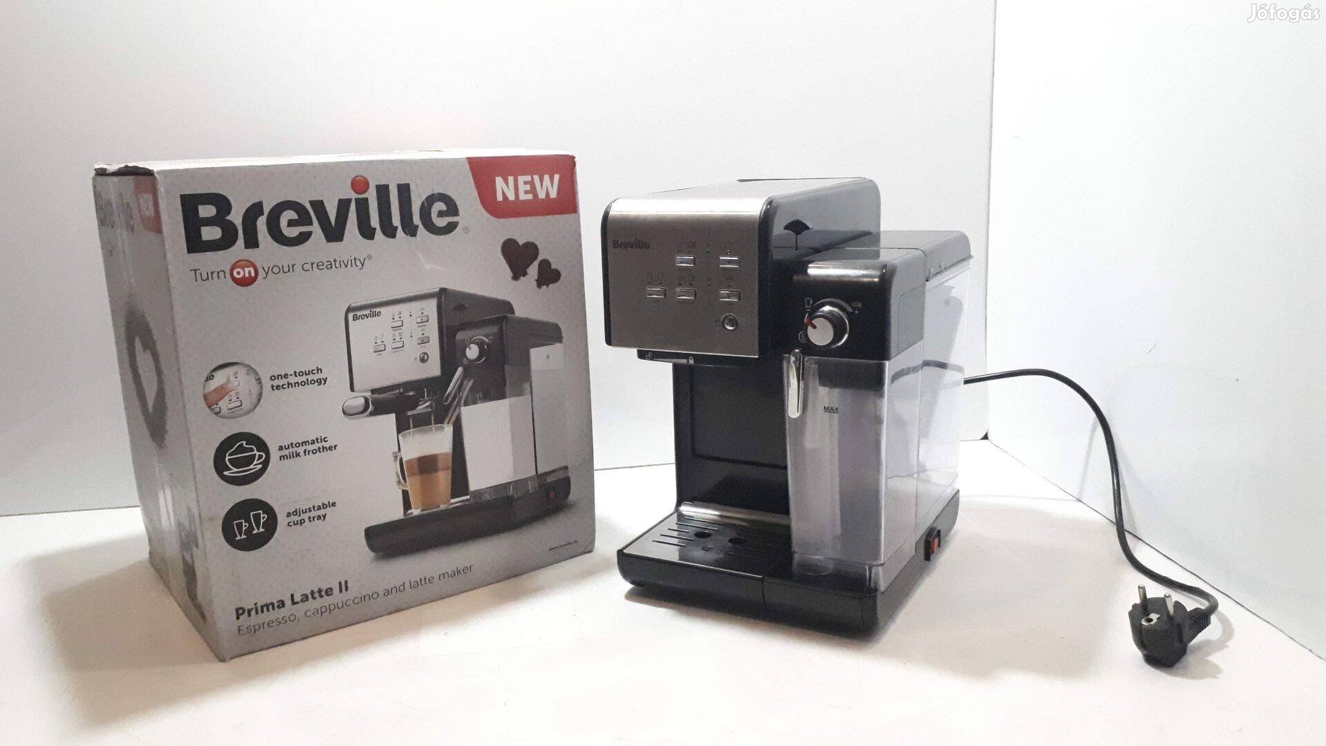 Breville Prima Latte II, tejtartályos eszpresszó kávéfőző, újszerű
