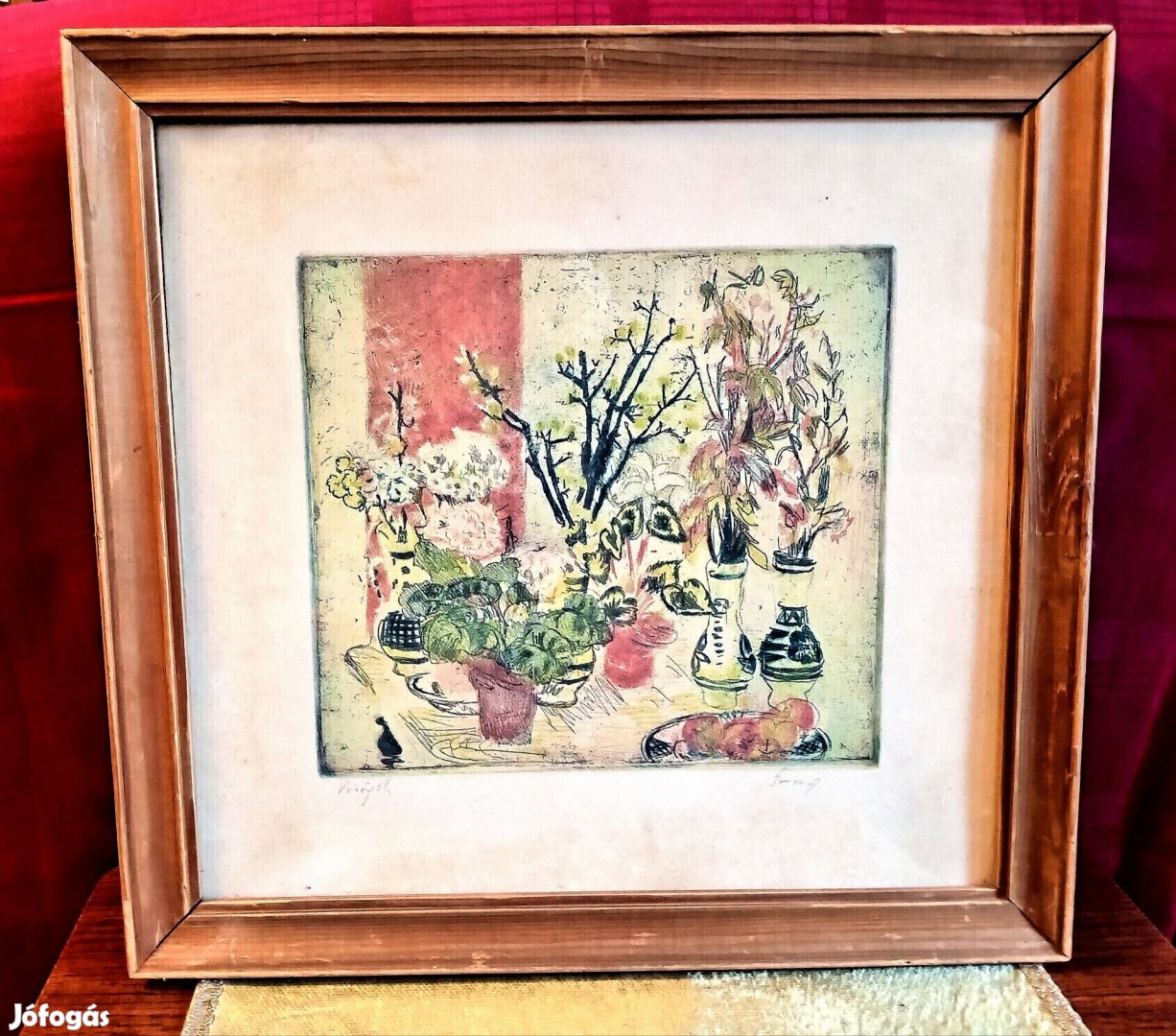 Breznay József színes rézkarc ,nem festmény