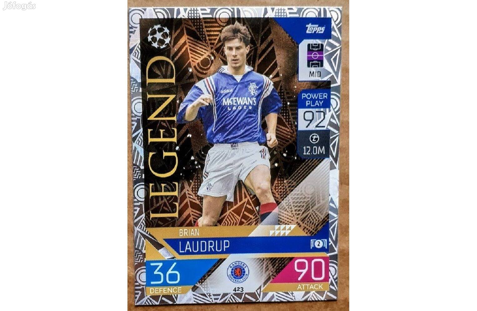 Brian Laudrup Glasgow Rangers Legend focis kártya Match Attax 2023