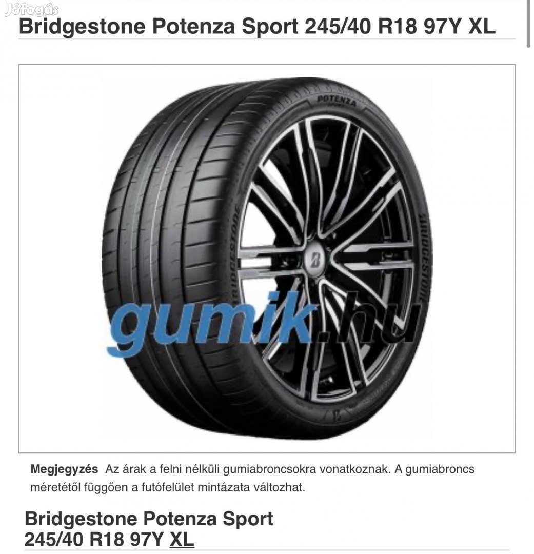 Bridgestone Potenza Sport 245/40 R18