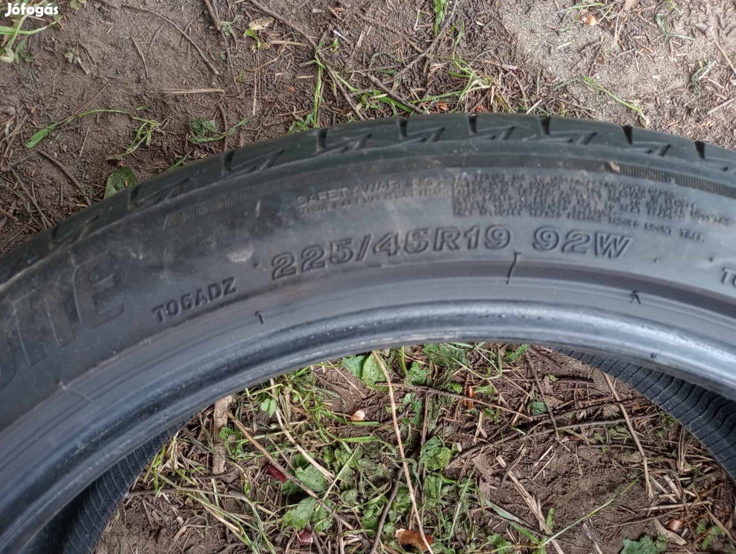 Bridgestone Turanza 225/45 R19 nyári . 6mm DOT: 2019