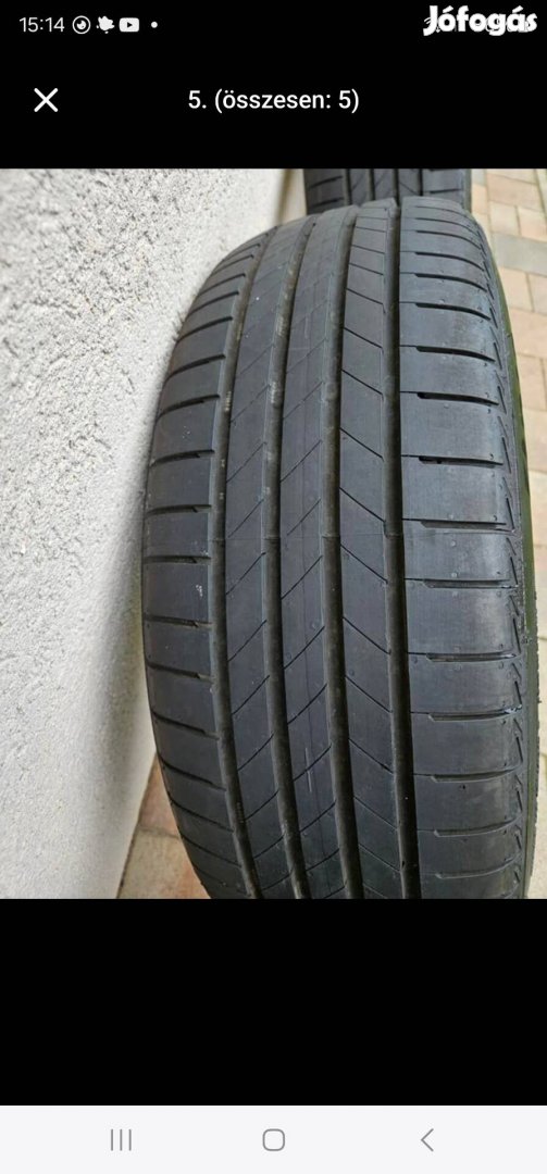 Bridgestone Turanza T005 nyári 4db (280km ment)