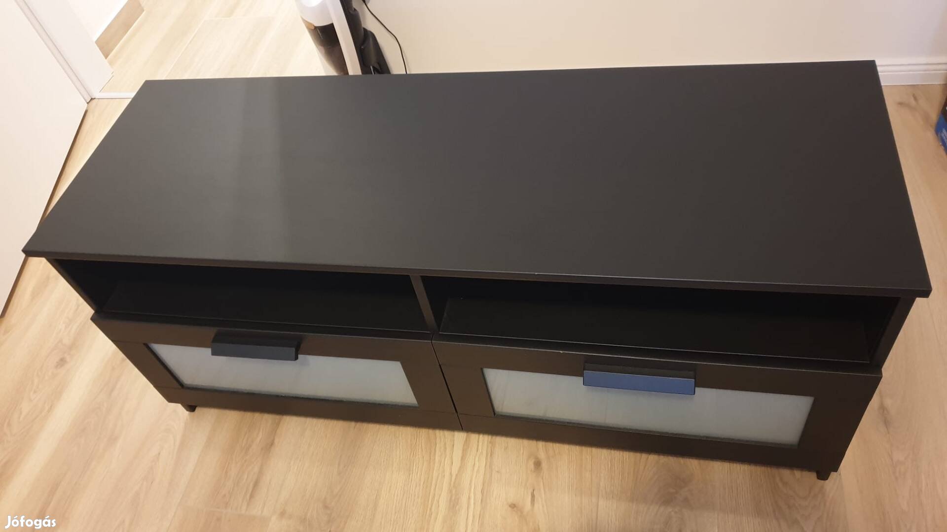 Brimnes TV-állvány, fekete/barna, 120x41x53 cm