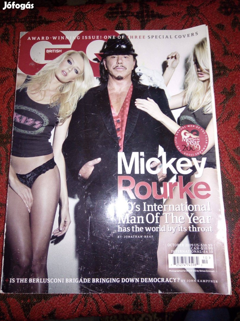 British GQ magazin 2009. októberi száma eladó (Mickey Rourke)!