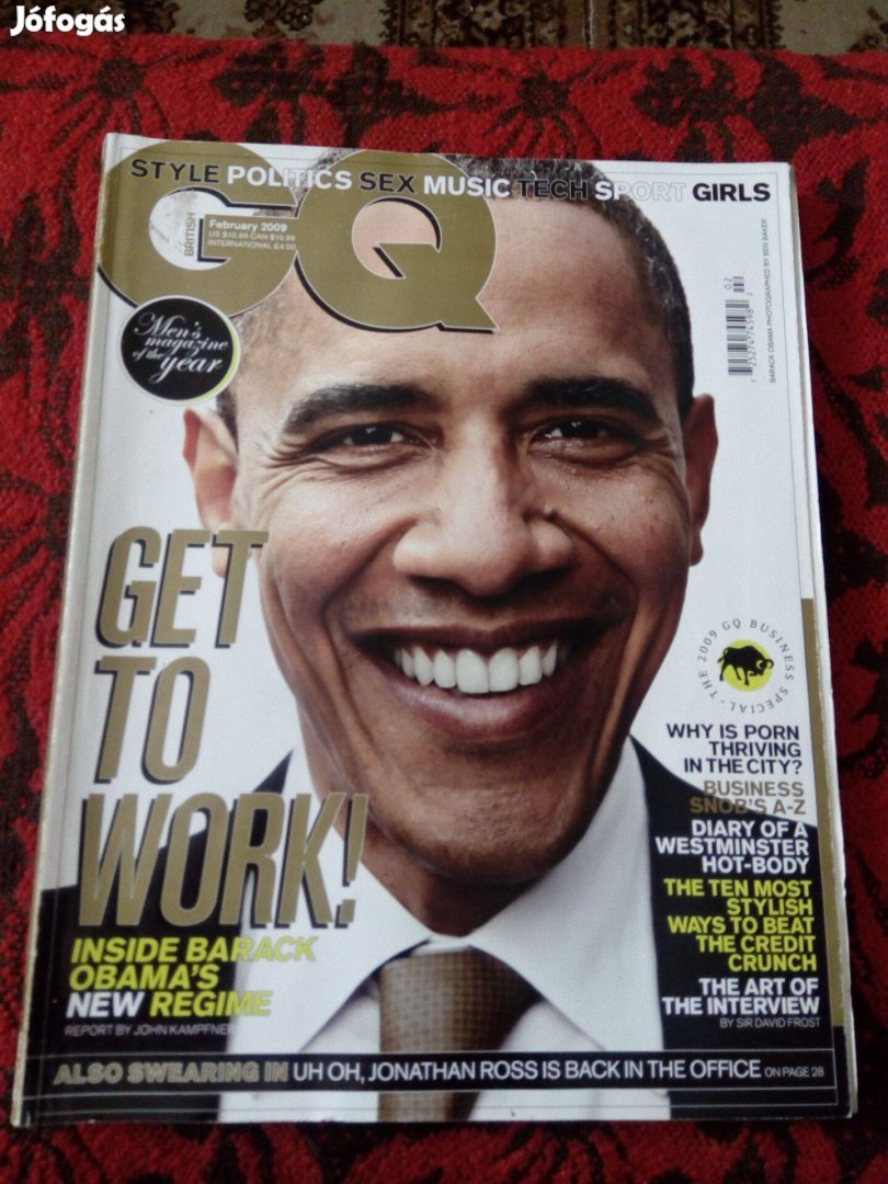 British GQ magazin 2009 februári száma eladó (Barack Obama)!