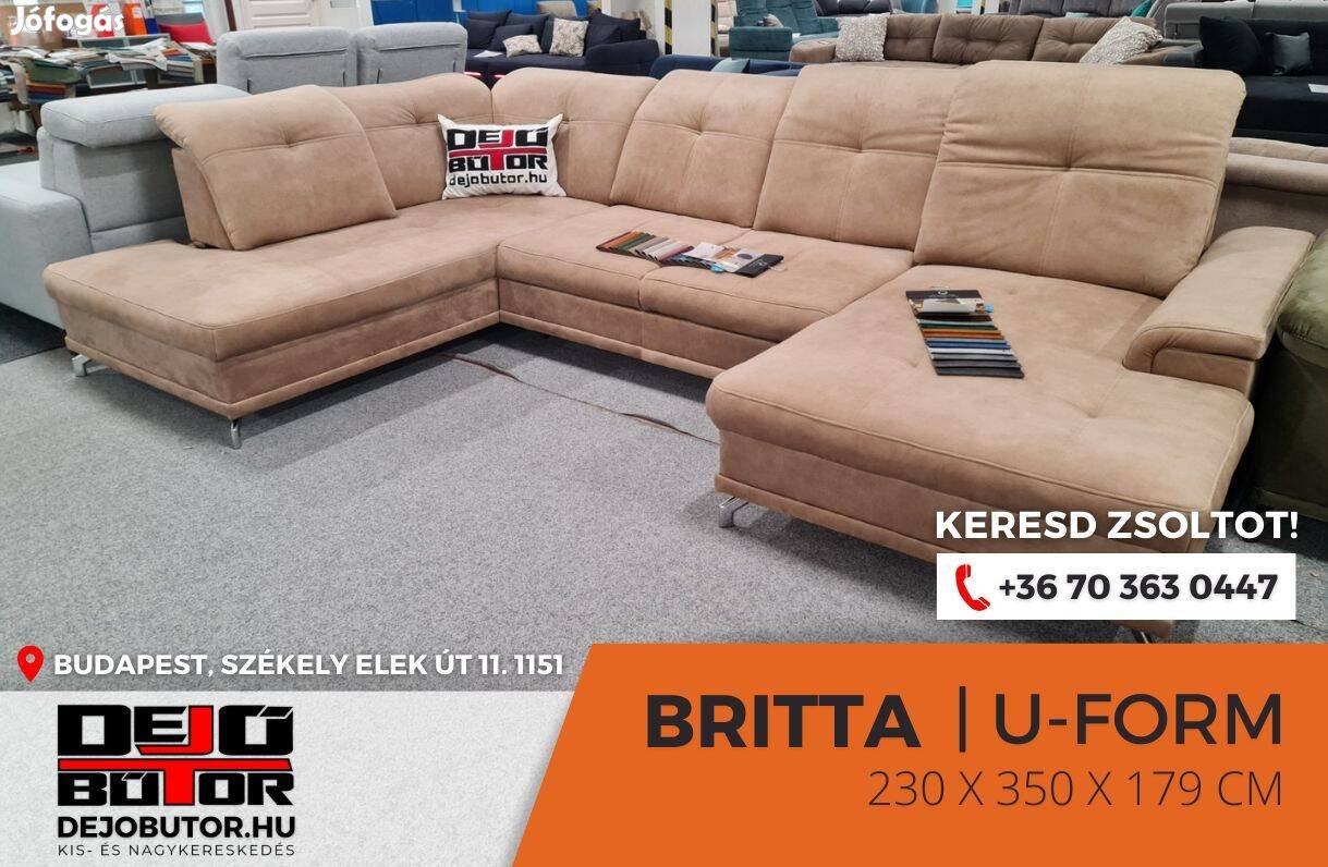 Britta ualak kanapé 230x350x179 cm ágyazható ülőgarnitúra bézs