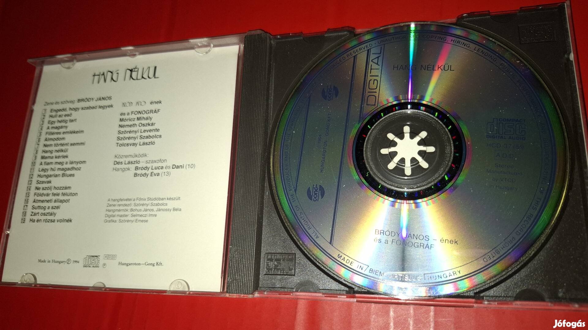 Bródy János Hang nélkül Cd 1994