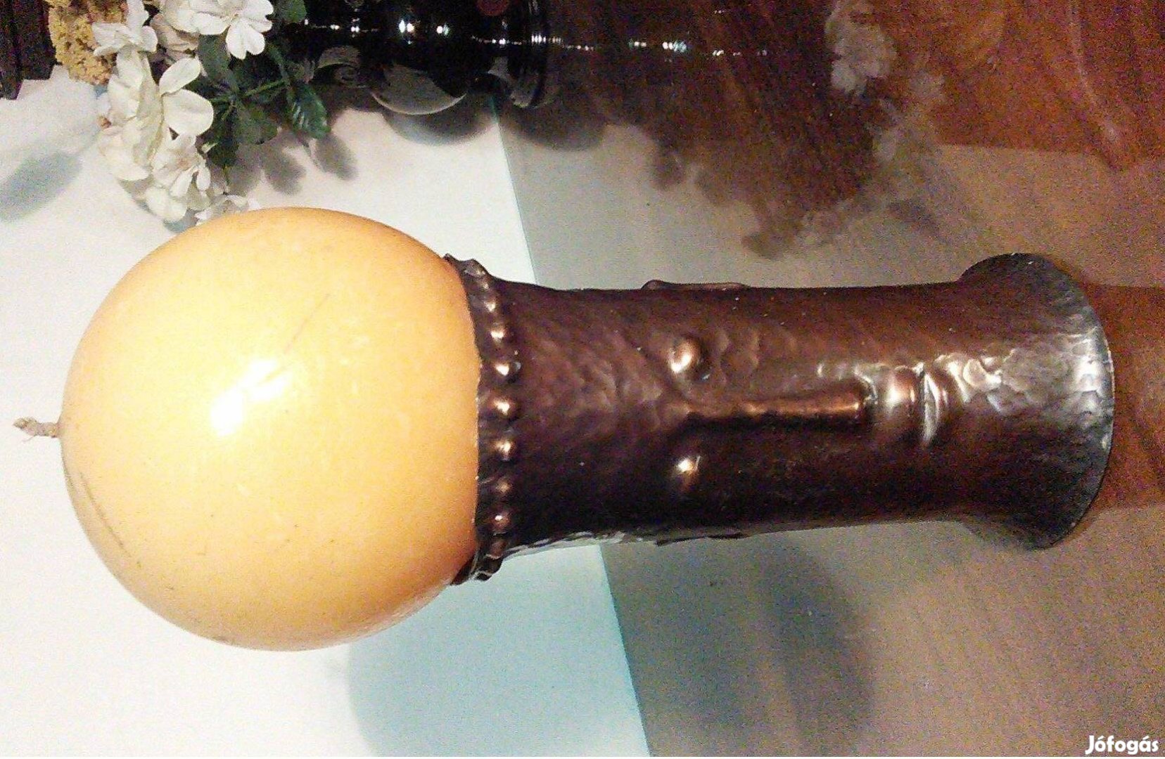 Bronz gyertya gyertyatartó tartó szobor 18 cm magas 0,854 g