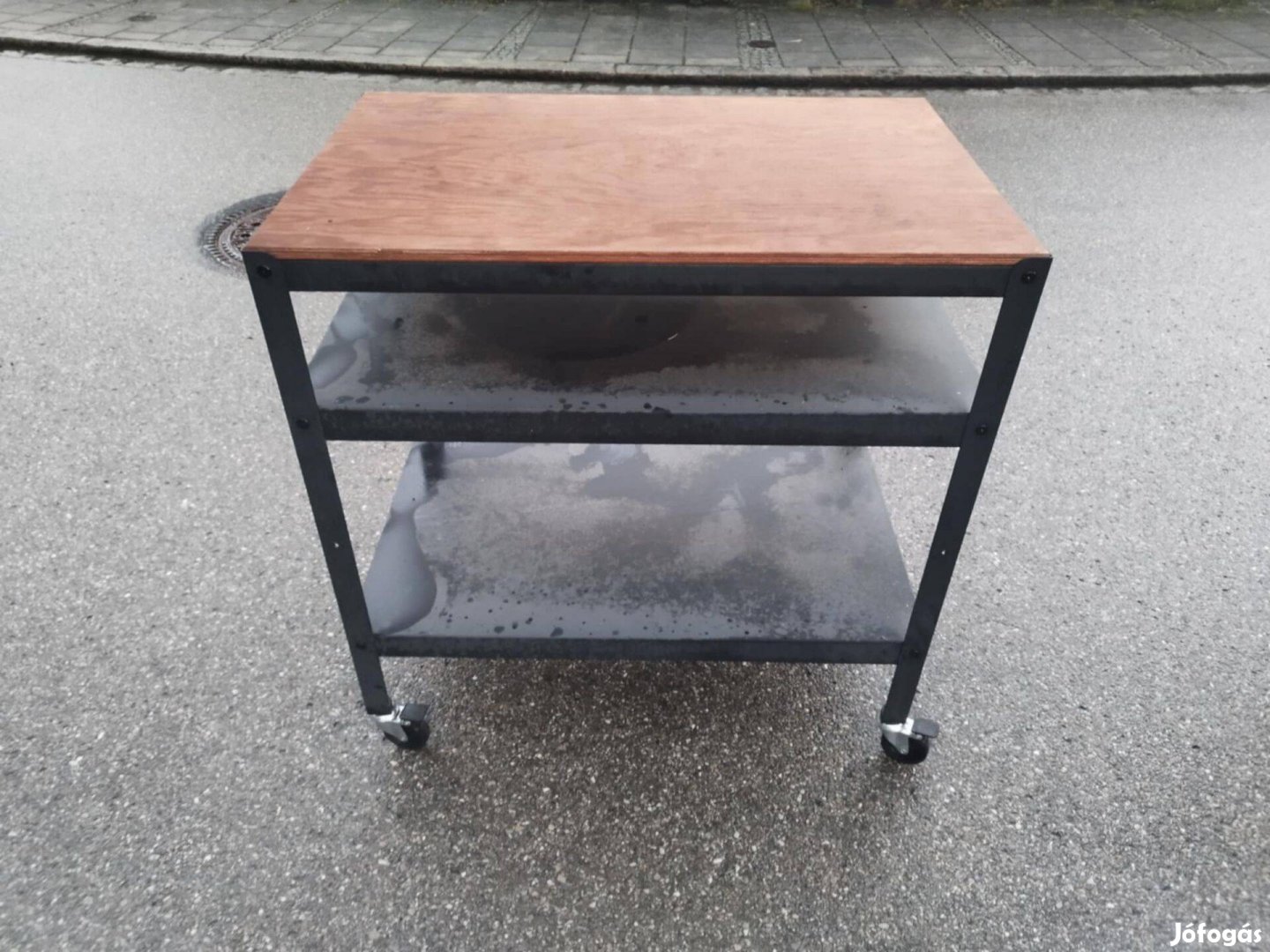 Bror Zsúrkocsi, fekete/fenyő furnér, 85x55 cm IKEA