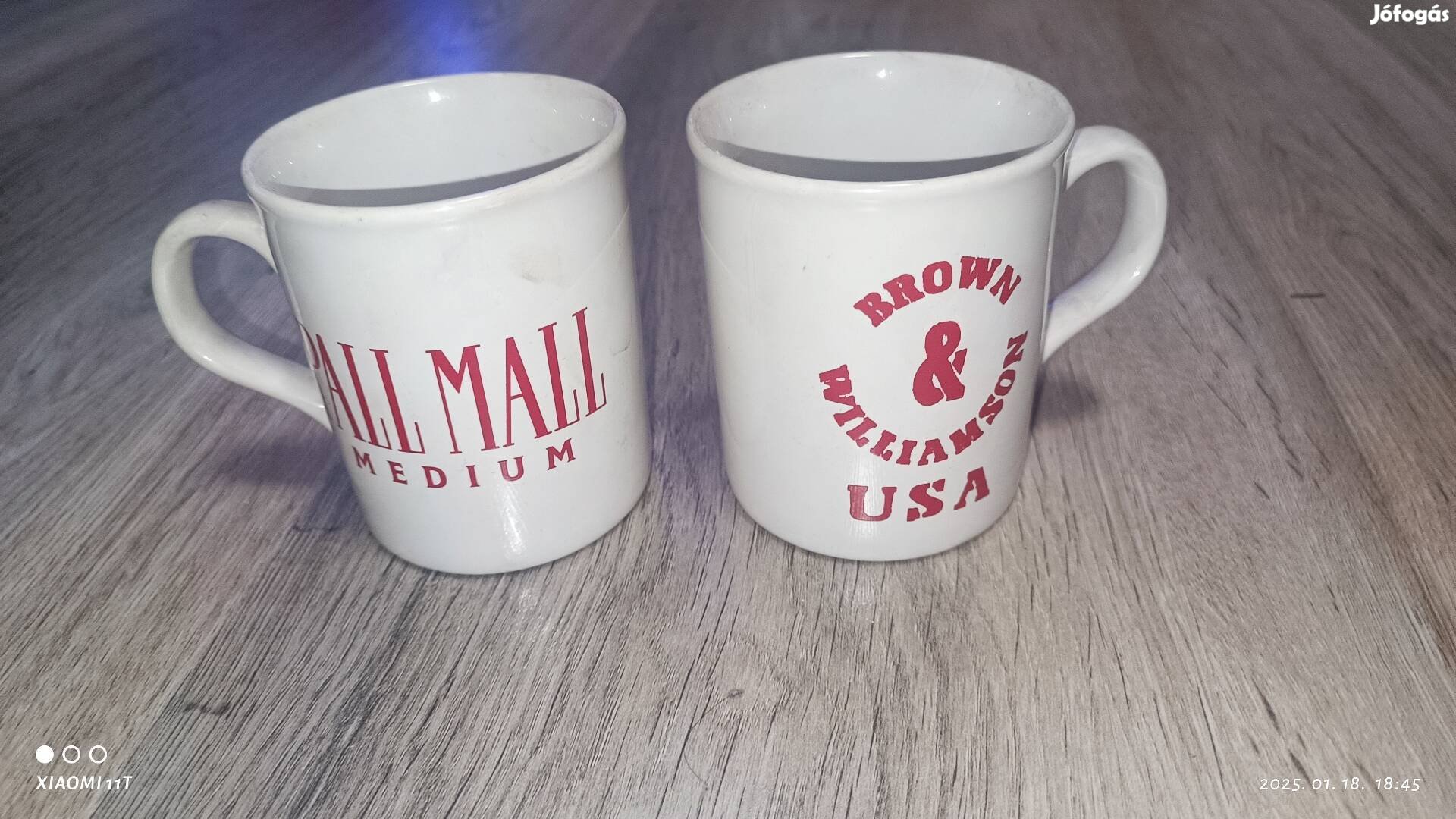 Brown&Williamson U. S. A Pall Mall. Angol porcelán bögrék. Ritka 