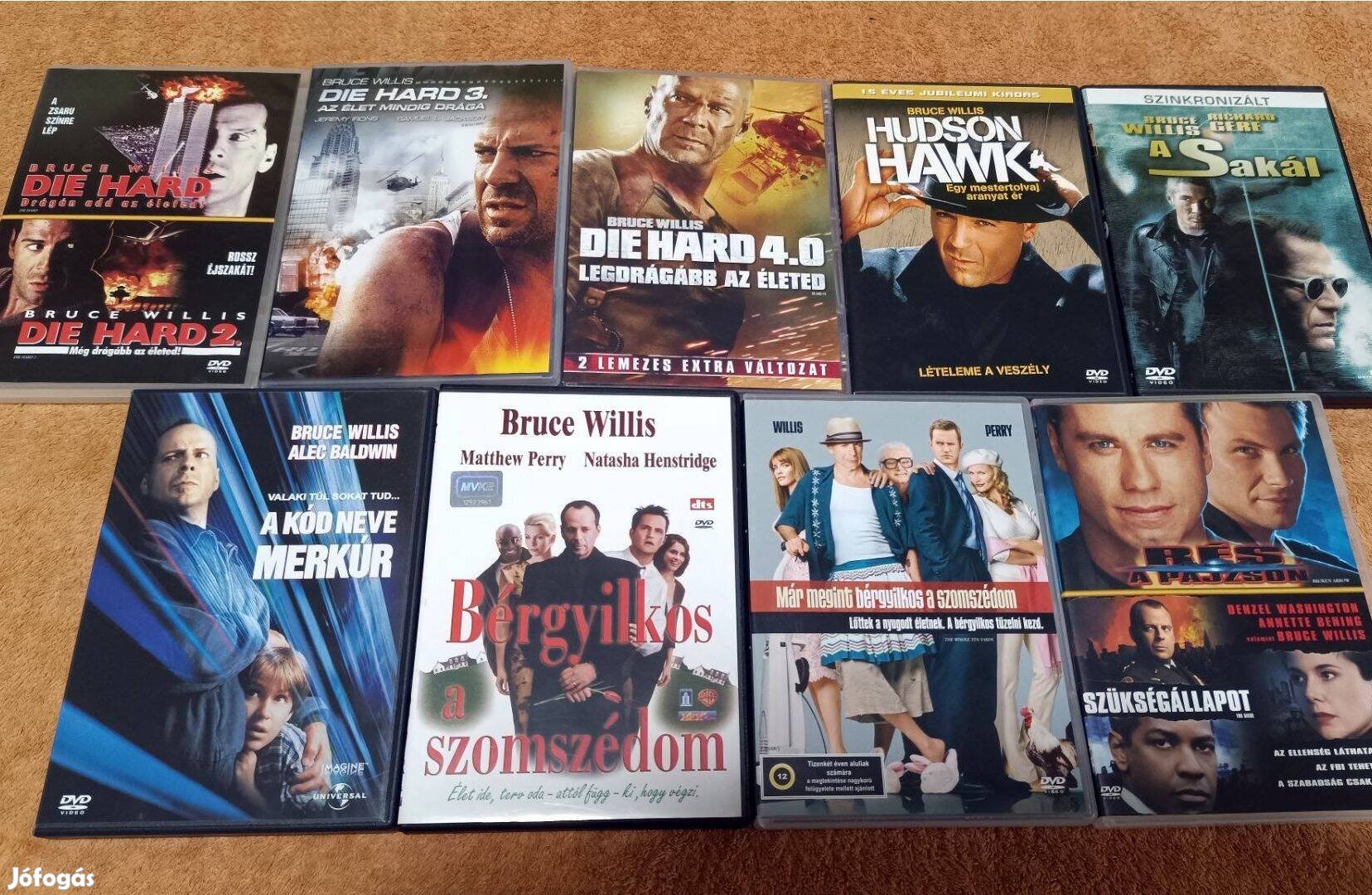 Bruce Willis Gyűjtemény Die Hard Hudson Hawk A sakál . 12 DVD