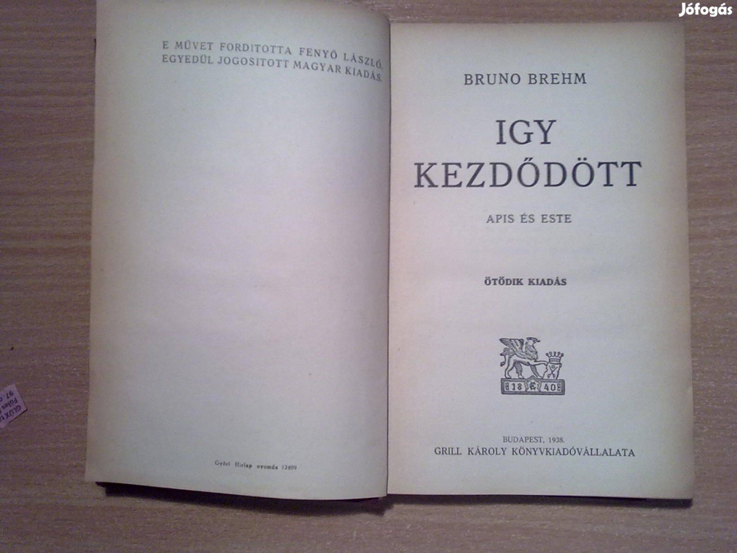 Bruno Brehm: Igy kezdődött (1938-as kiadás)