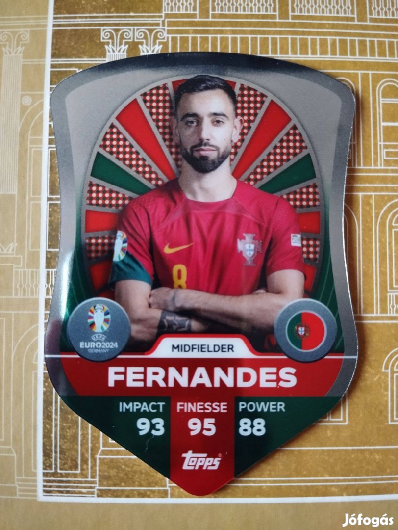 Bruno Fernandes (Portugália) Chrome Pro Elite Schield Euro 2024 kártya