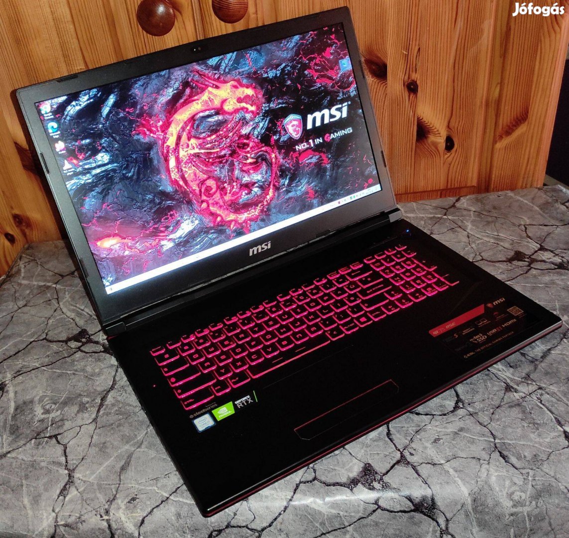 Brutál Gamming MSI Óriáslaptop Rtx 2060 6G DDR6 192bit VGA/ Szép Áll!