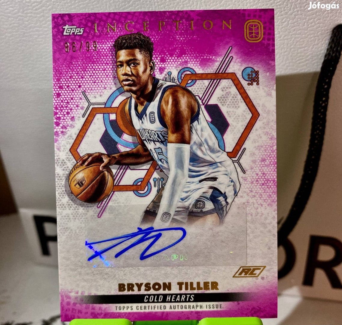 Bryson Tiller RC au aláírt /99 Topps Inception kártya