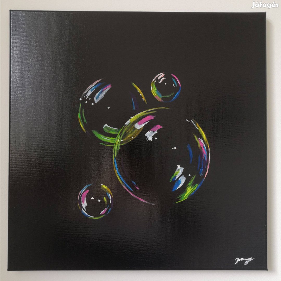 Buborékok 40x40cm-es akril festmény