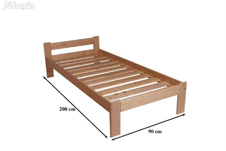 Bucsim lakkozott fenyő ágykeret 90x200 ágyráccsal, MoonLight matracca