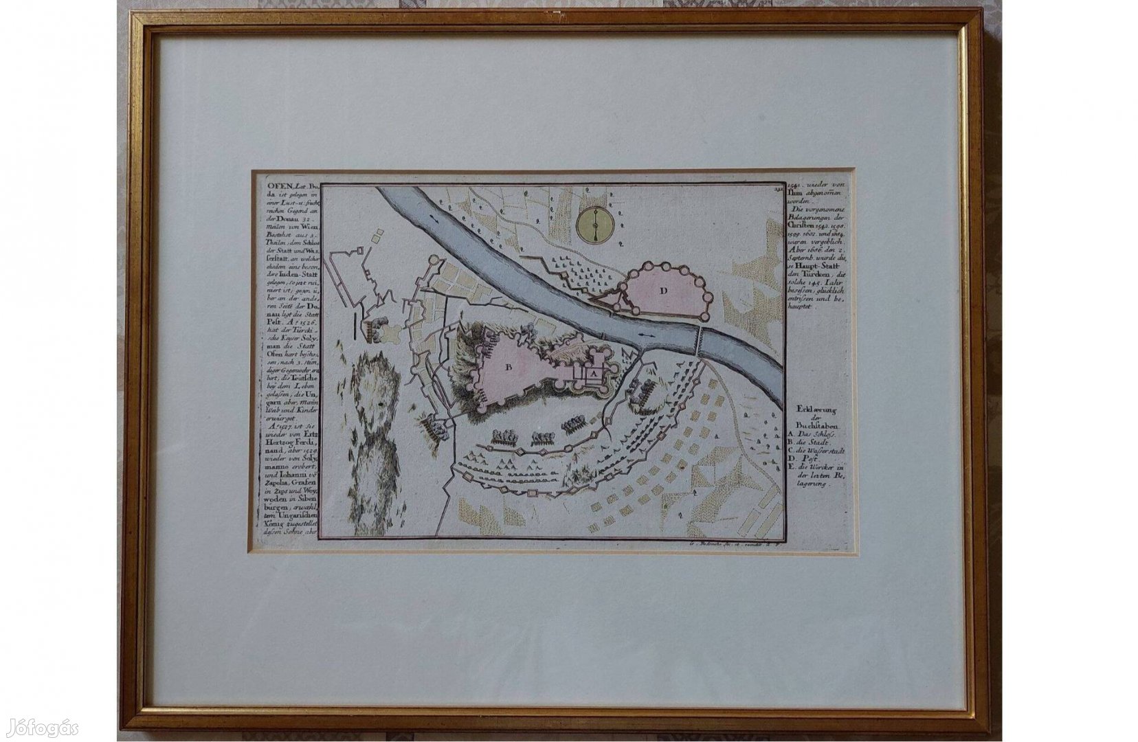Budapest Buda Pest rézmetszet 1720. Gabriel Bodenehr