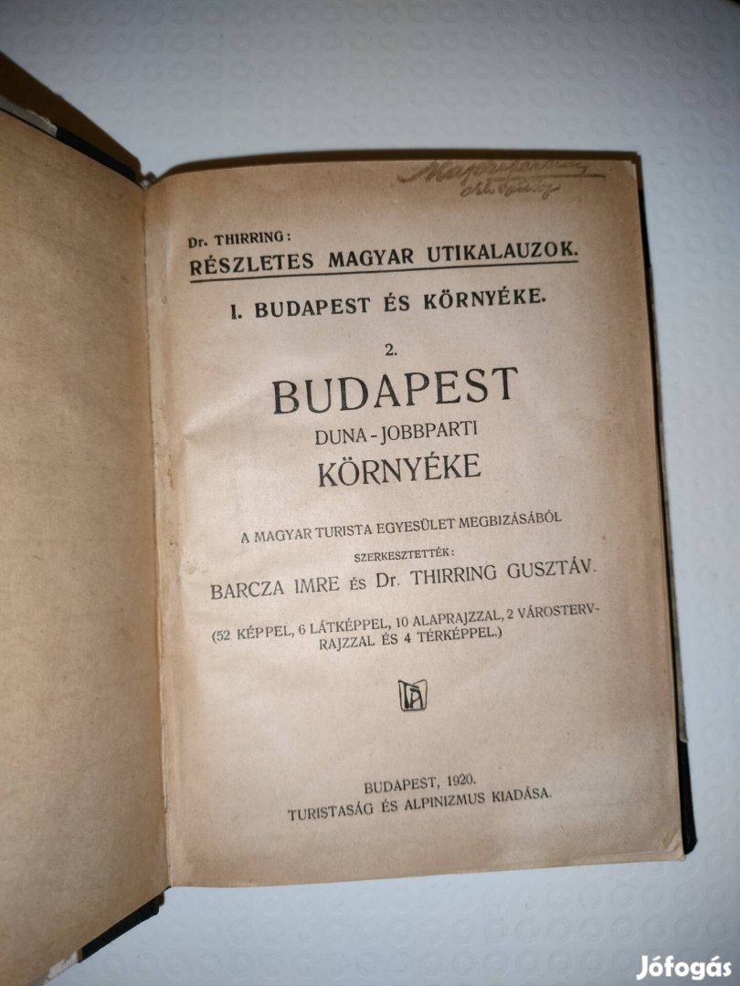 Budapest Duna jobbparti környéke útikalauz 1920 kiadás 