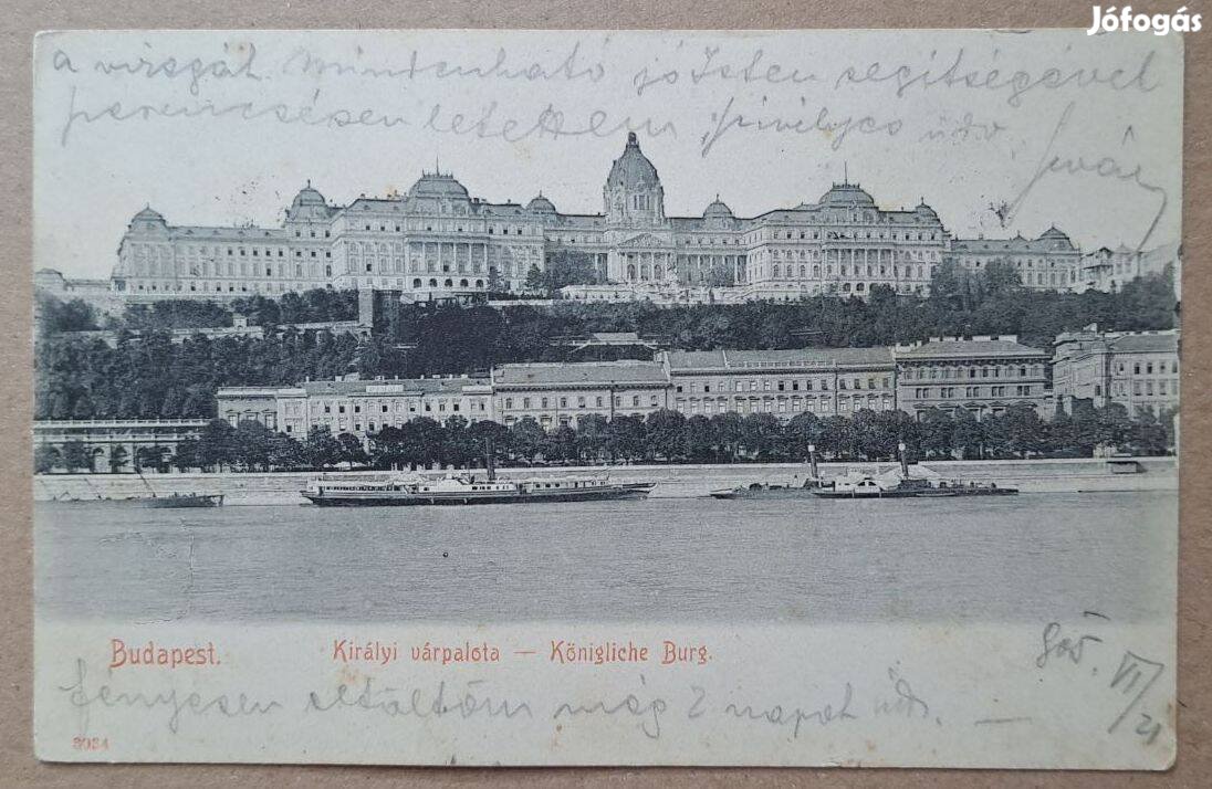 Budapest Királyi várpalota 1905 Duma korabeli hajókkal