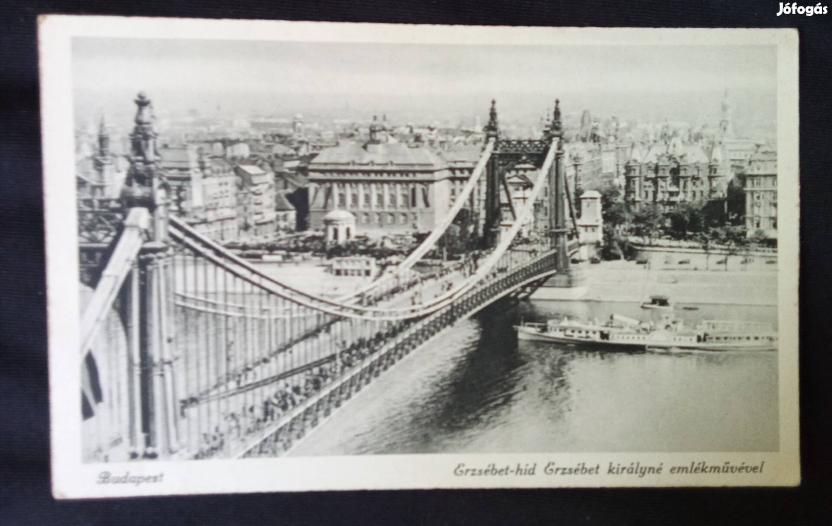 Budapest - Erzsébet -híd képeslap 1942