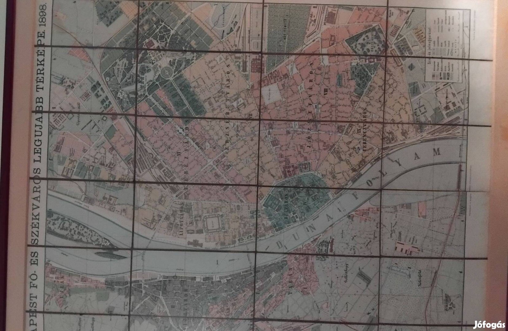 Budapest fő és székváros térképe 1898 keretben