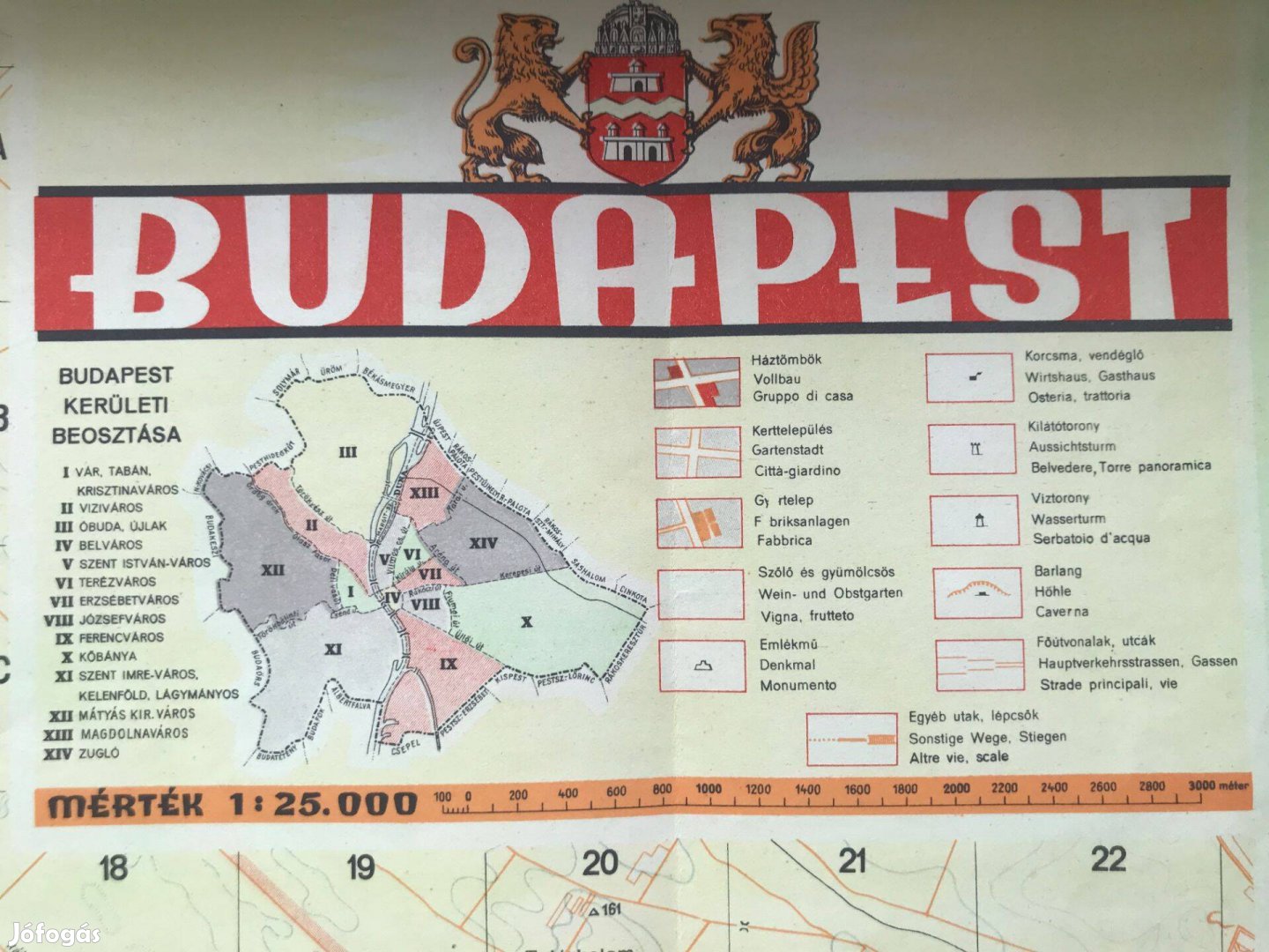 Budapest térkép 1940-es kiadás