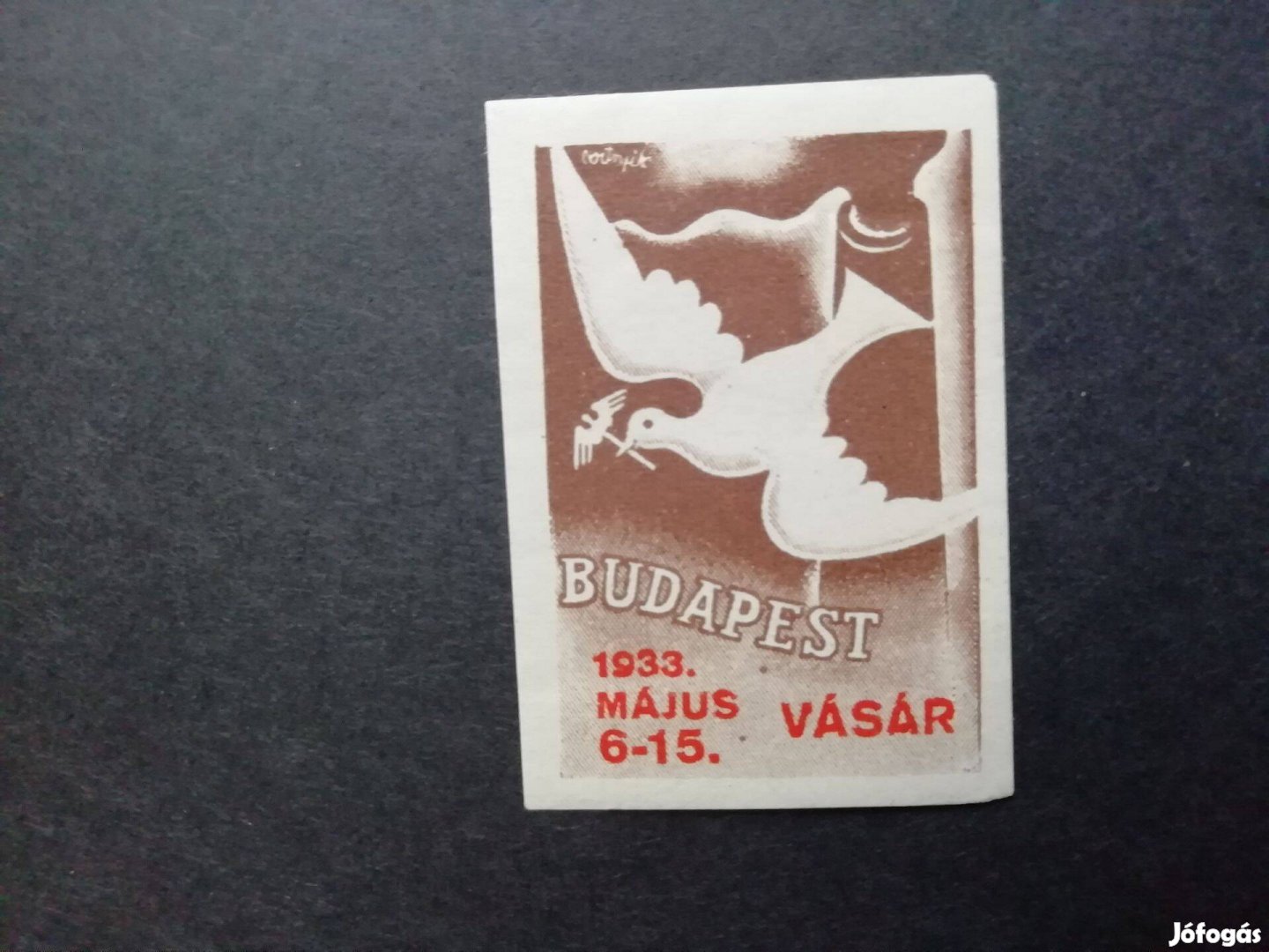 Budapesti Vásár levélzárója 1933-as vágott szép db