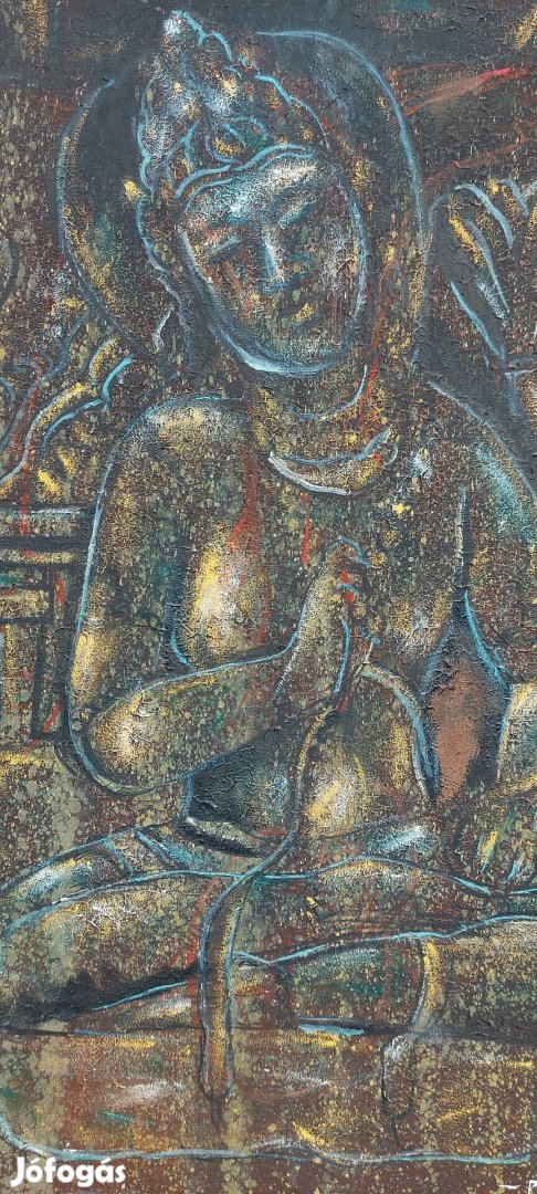 Buddha , festmény, keretezve