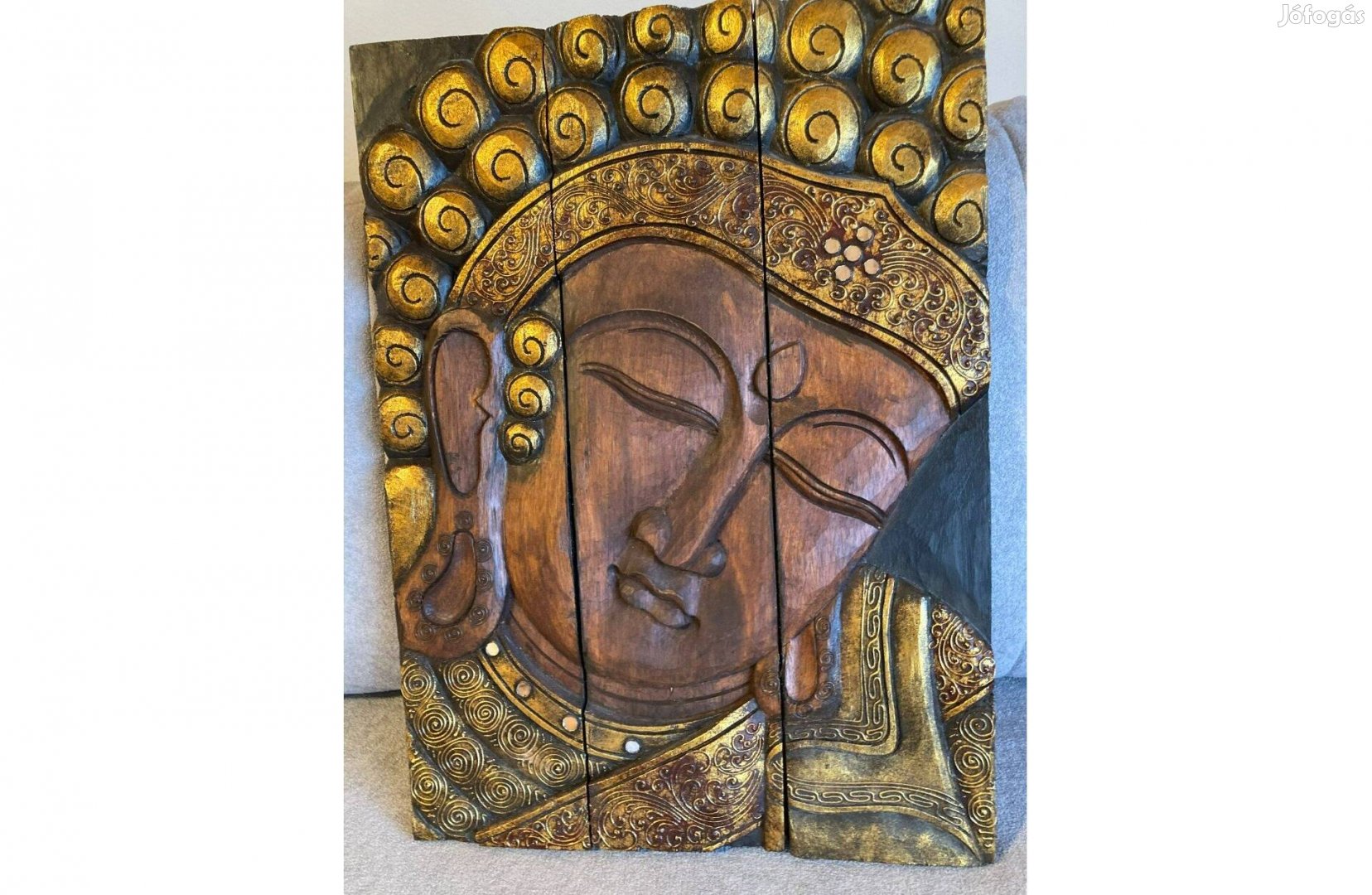 Buddha fából készült falikép 60x40 cm