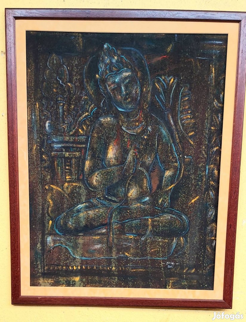 Buddha festmény szignóval