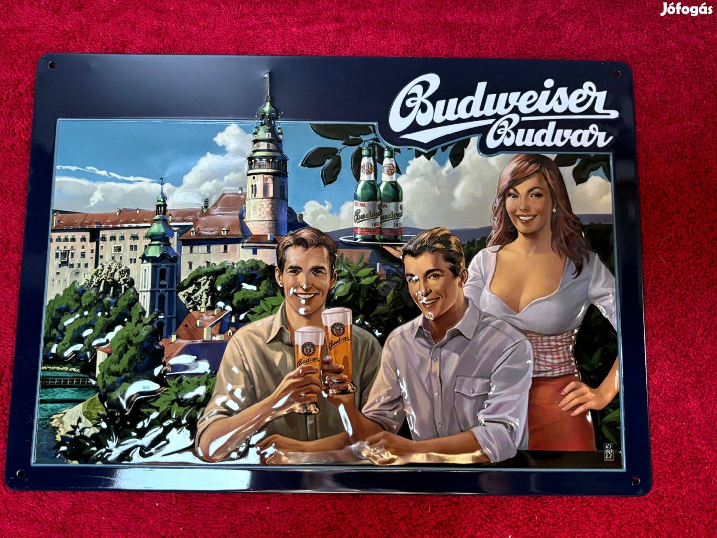 Budweiser fémtábla, falidísz, falikép