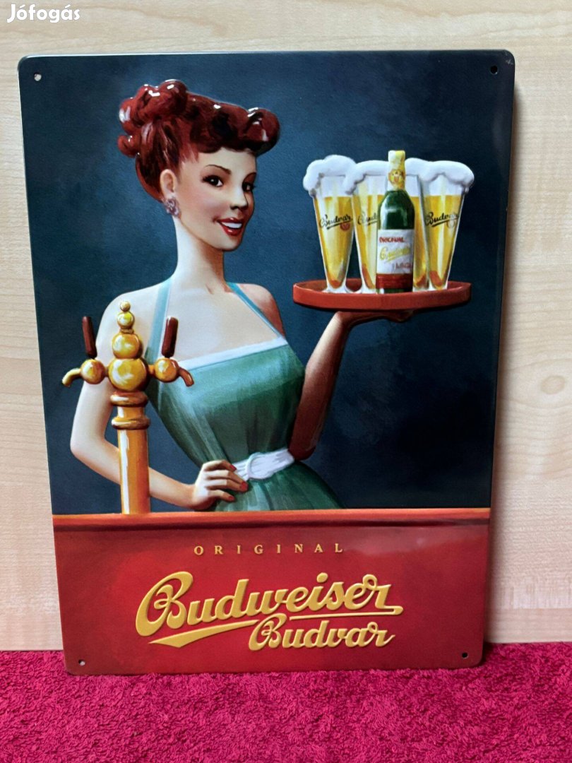 Budweiser fémtábla, falikép, falidísz