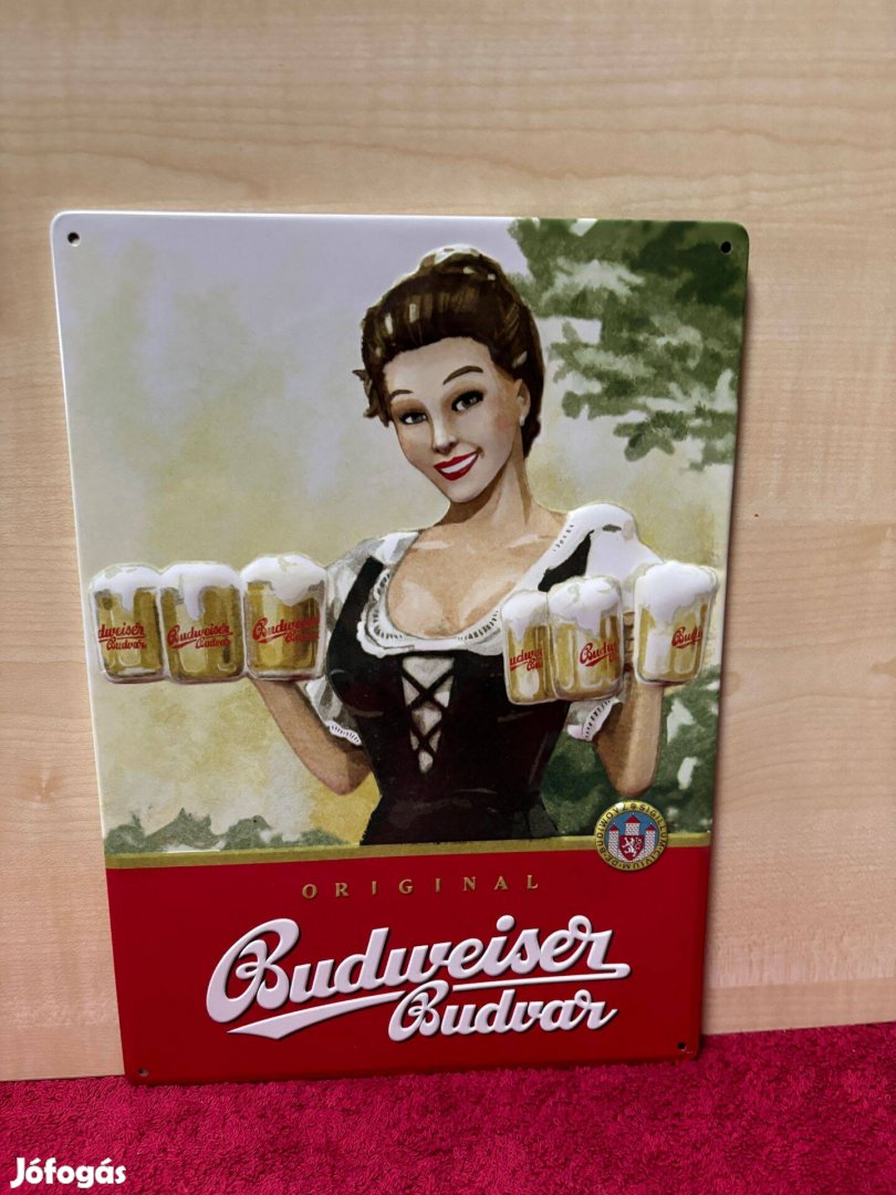 Budweiser fémtábla, falikép, falidísz