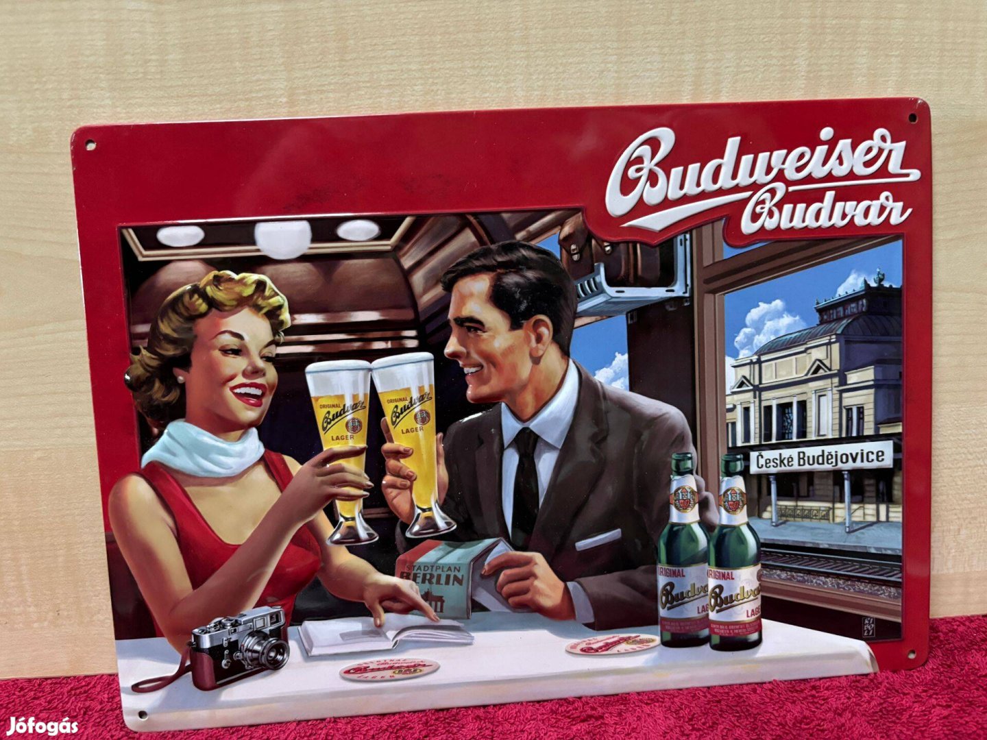 Budweiser fémtábla, falikép, falitábla