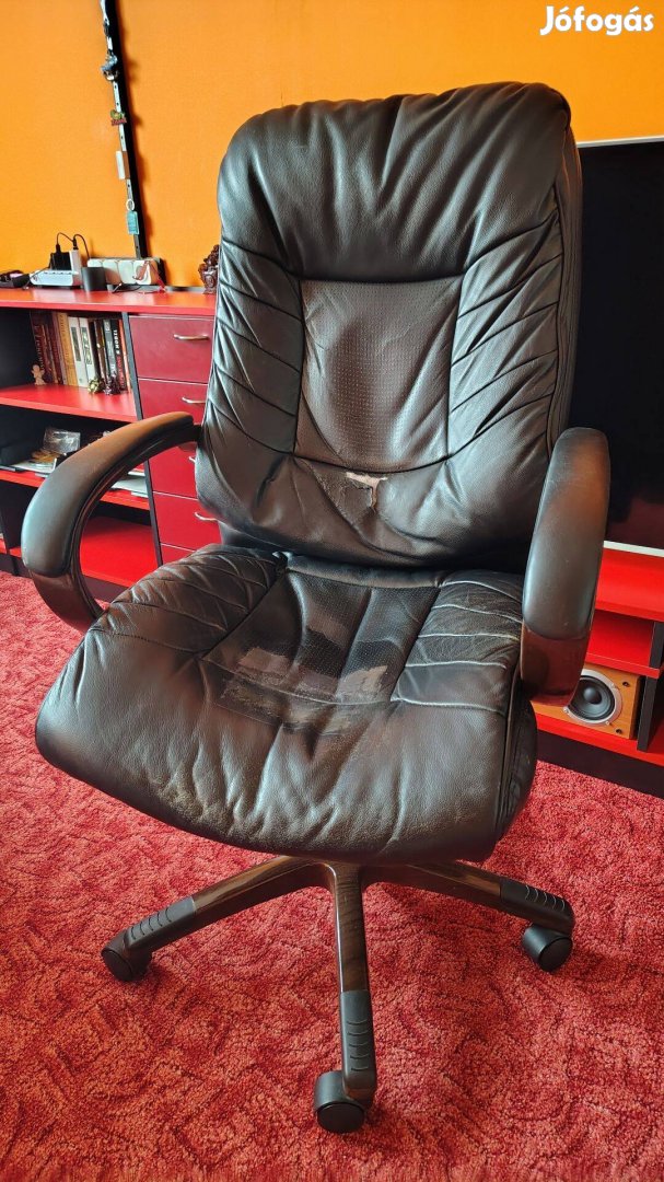 Buffalo Főnöki Bőrfotel Kagyló Hinta Mechanika Felújítandó