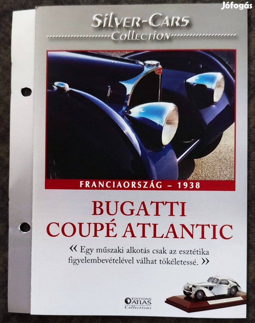 Bugatti Coupé Atlantic ATLAS Silver Cars Collection, 1:43