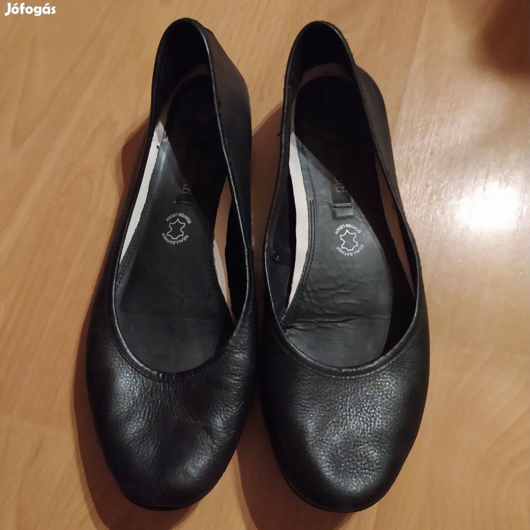 Bugatti fekete bőr női balerina cipő 40