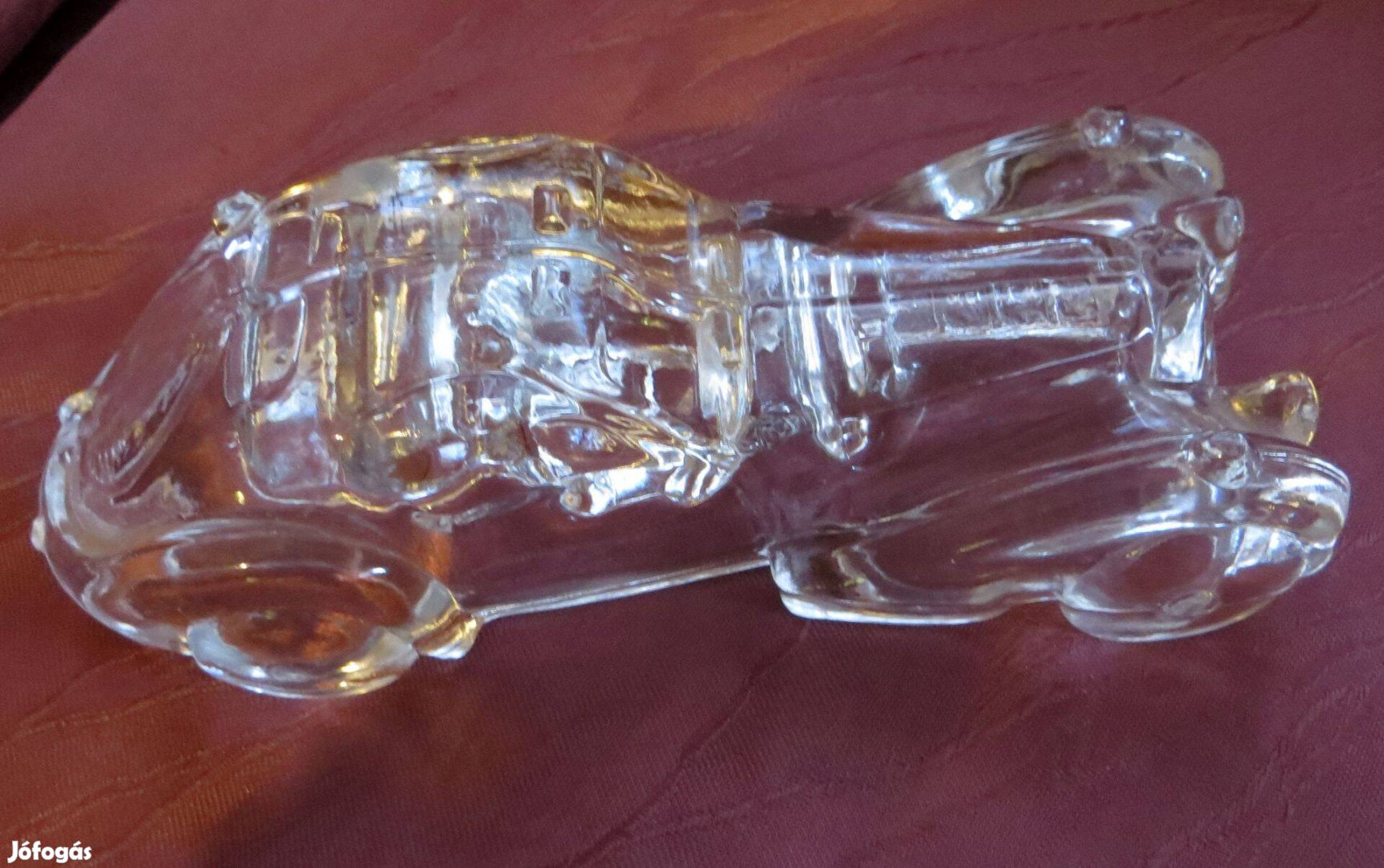 Bugatti üveg autó modell dísztárgy 20 cm