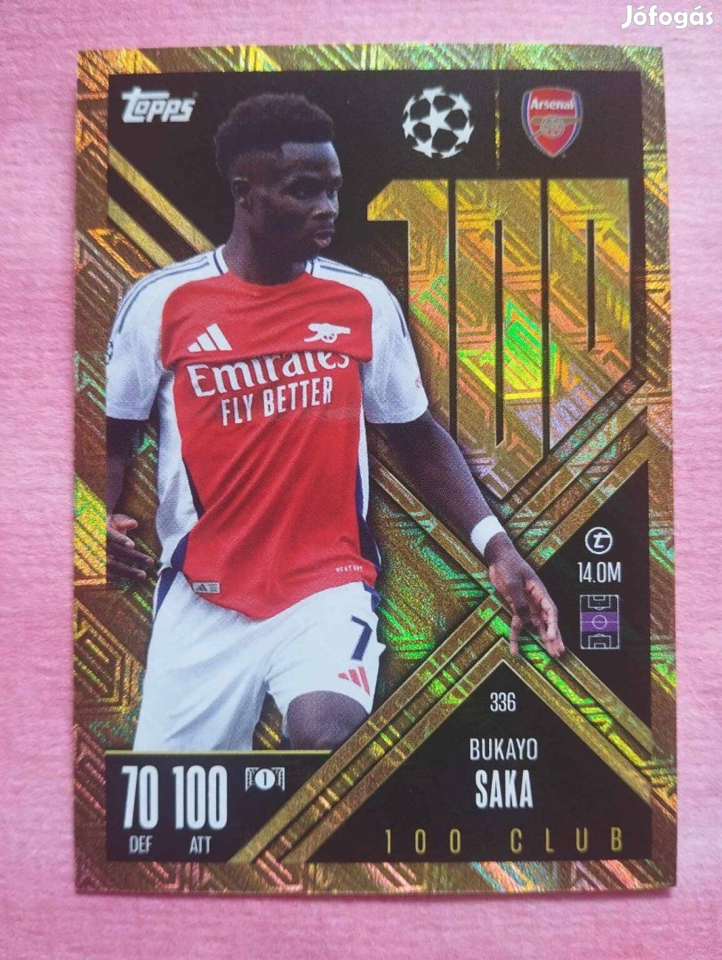Bukayo Saka (Arsenal) 100 Club BL 2025 Extra focis kártya