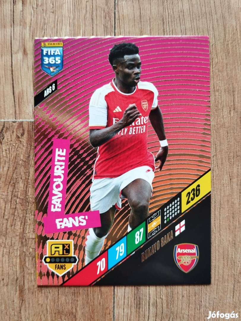 Bukayo Saka (Arsenal) FIFA 365 2024 FANS Favourite focis kártya