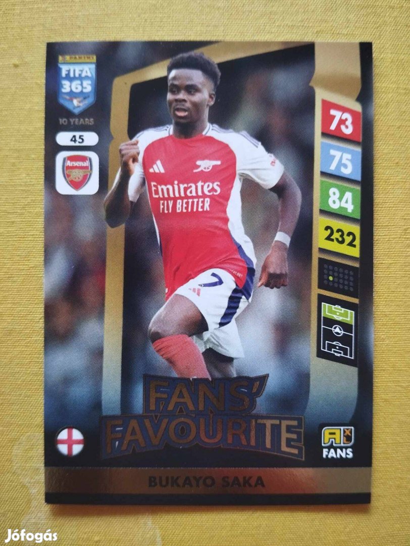 Bukayo Saka (Arsenal) FIFA 365 2025 Fans Favourite focis kártya