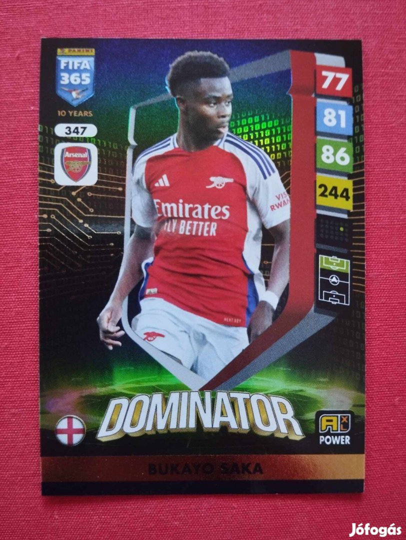 Bukayo Saka (Arsenal) FIFA 365 2025 Power Dominator focis kártya