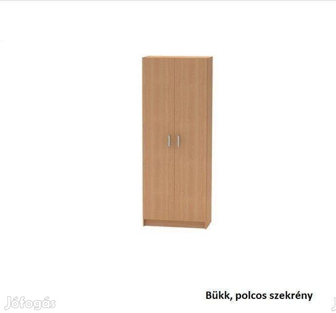 Bükk polcos szekrény 2 ajtós 70x37x183cm Új, eredeti csomagban