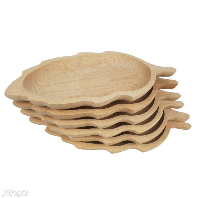 Bükkfa tányér garnitúra levél forma